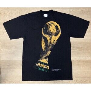 W Germany FIFA World Cup 1974 Soccer  Black T-Shirt Size Large